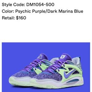 Psychic Purple And Dark Marina Blue Grace The Nike KD 15 size 18